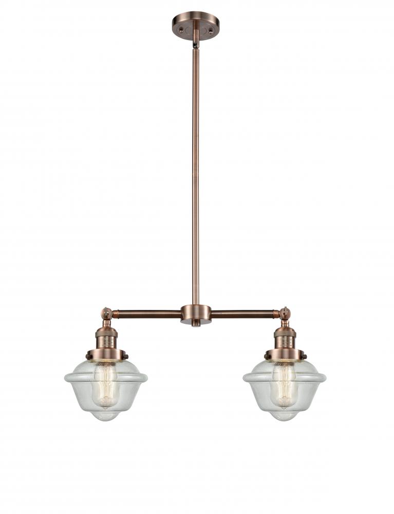 Oxford - 2 Light - 24 inch - Antique Copper - Stem Hung - Adjustable Island Light