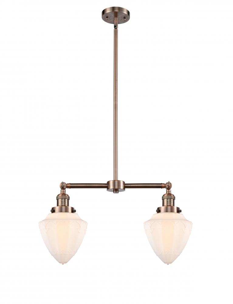 Bullet - 2 Light - 24 inch - Antique Copper - Stem Hung - Adjustable Island Light