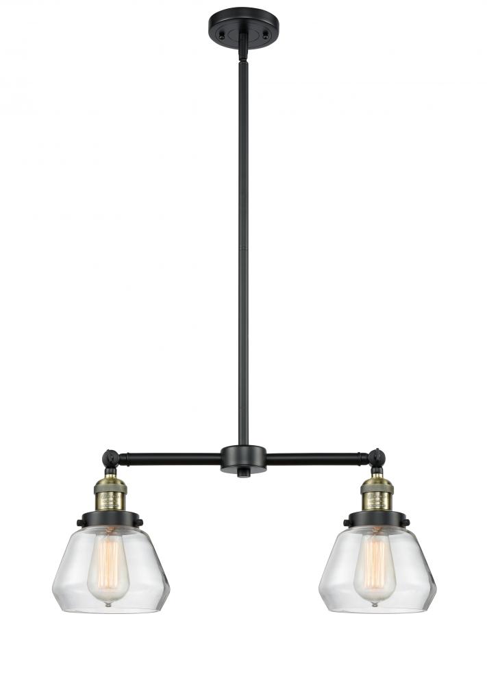 Fulton - 2 Light - 21 inch - Black Antique Brass - Stem Hung - Adjustable Island Light