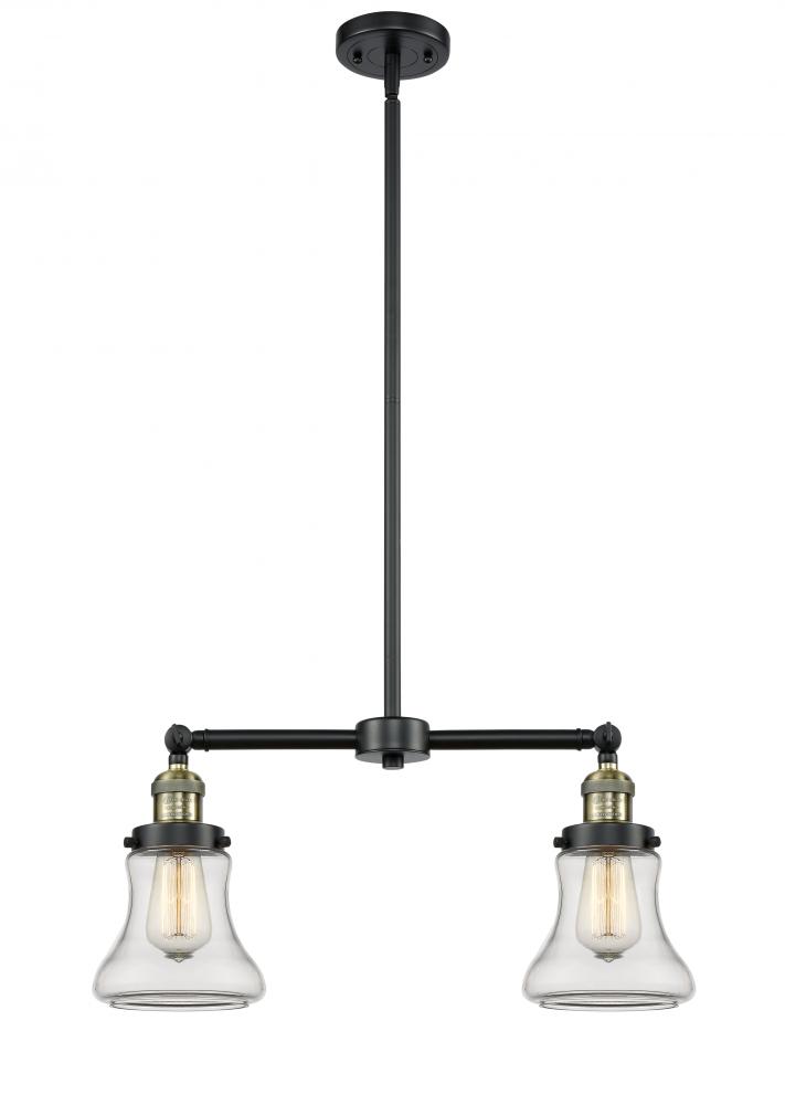 Bellmont - 2 Light - 21 inch - Black Antique Brass - Stem Hung - Adjustable Island Light