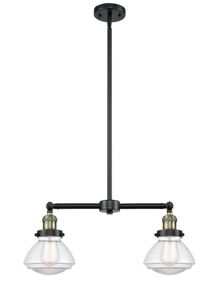 Olean - 2 Light - 22 inch - Black Antique Brass - Stem Hung - Adjustable Island Light