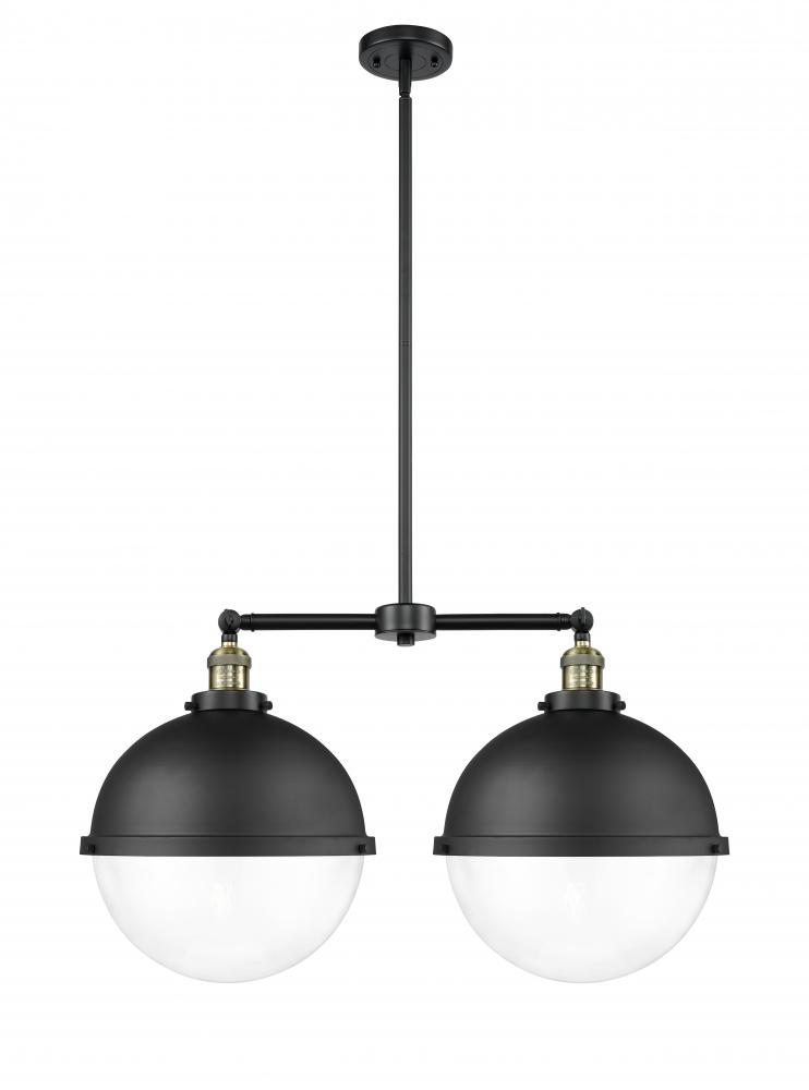 Hampden - 2 Light - 18 inch - Black Antique Brass - Stem Hung - Adjustable Island Light
