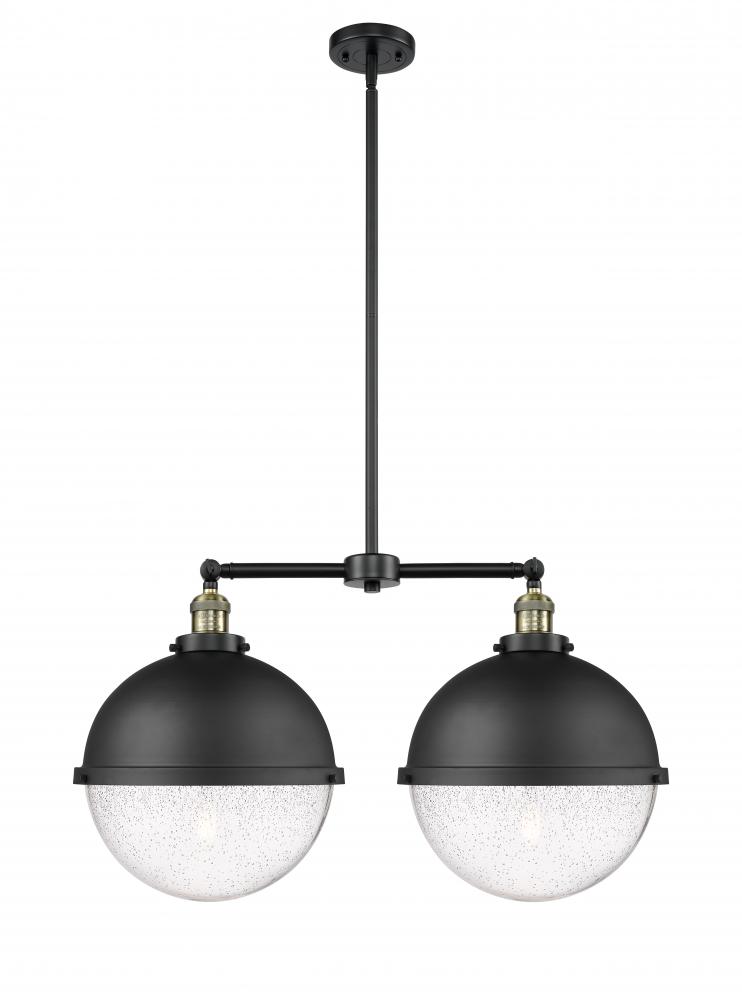 Hampden - 2 Light - 18 inch - Black Antique Brass - Stem Hung - Adjustable Island Light