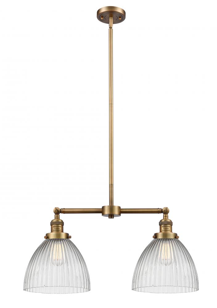 Seneca Falls - 2 Light - 21 inch - Brushed Brass - Stem Hung - Adjustable Island Light