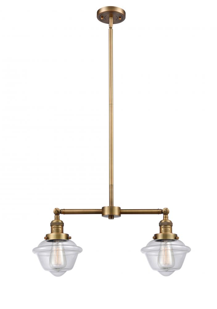 Oxford - 2 Light - 24 inch - Brushed Brass - Stem Hung - Adjustable Island Light
