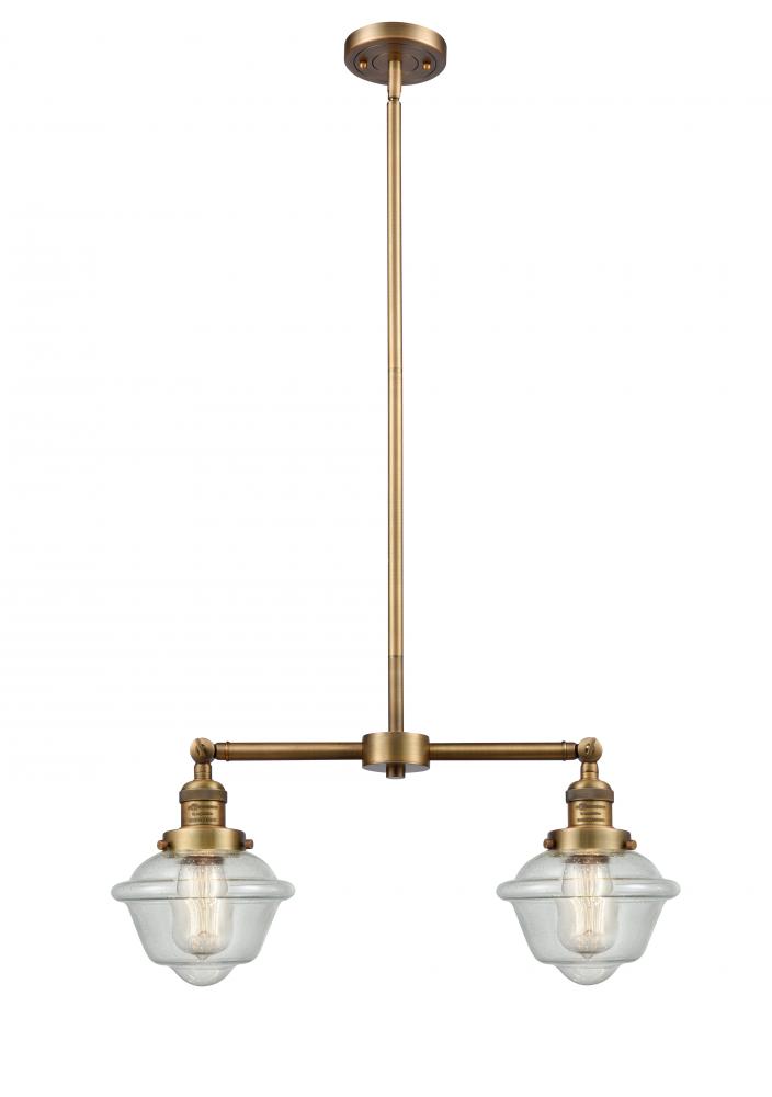 Oxford - 2 Light - 24 inch - Brushed Brass - Stem Hung - Adjustable Island Light