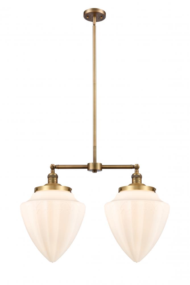 Bullet - 2 Light - 24 inch - Brushed Brass - Stem Hung - Adjustable Island Light