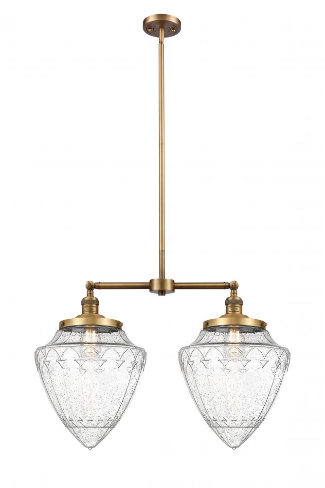 Bullet - 2 Light - 24 inch - Brushed Brass - Stem Hung - Adjustable Island Light