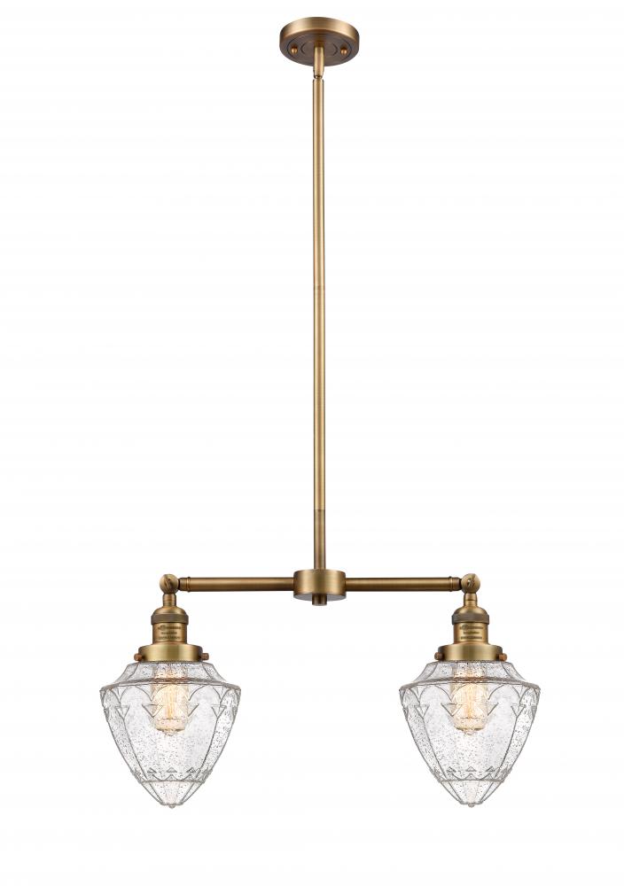 Bullet - 2 Light - 24 inch - Brushed Brass - Stem Hung - Adjustable Island Light