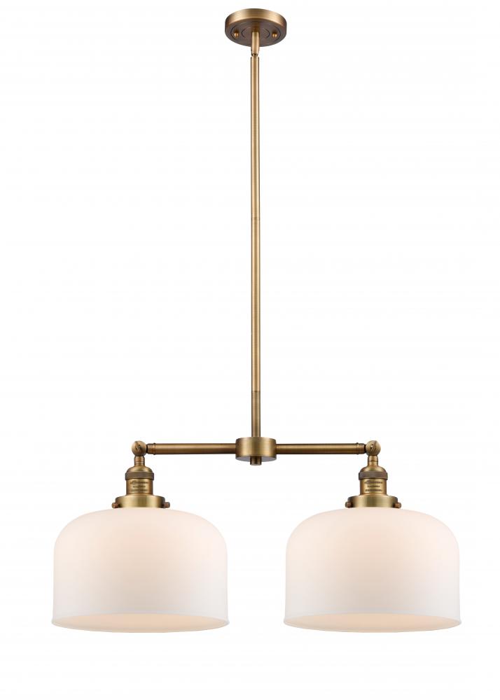 Bell - 2 Light - 21 inch - Brushed Brass - Stem Hung - Adjustable Island Light