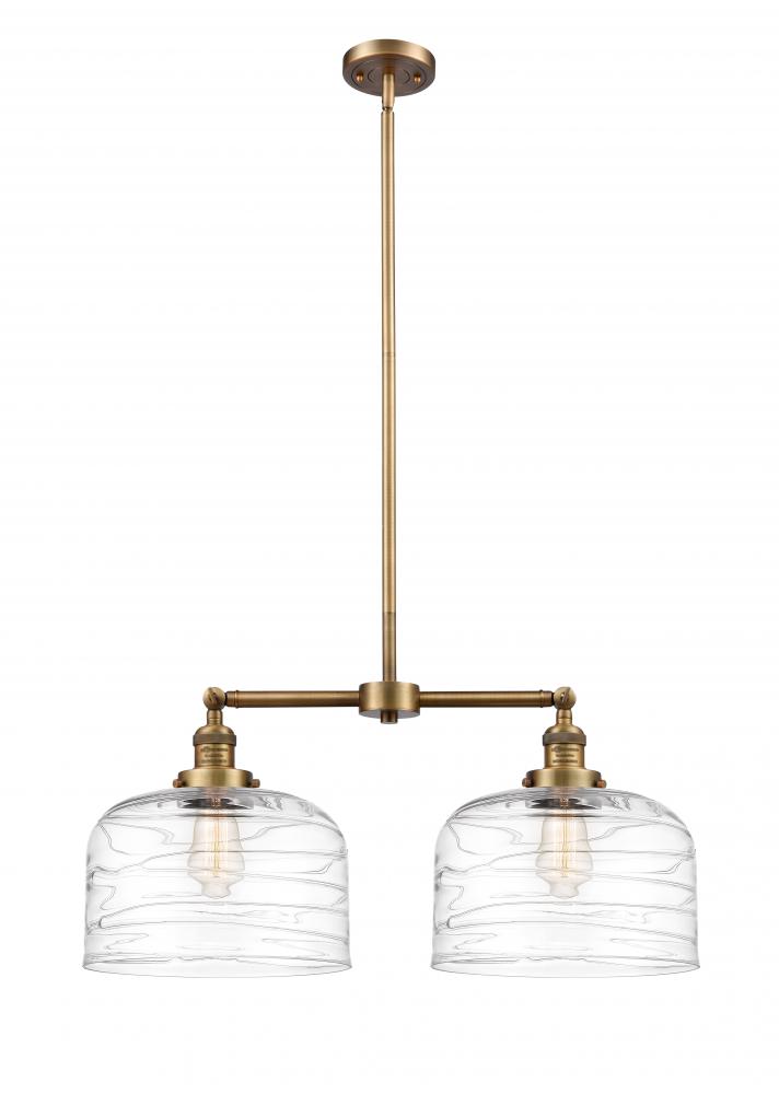 Bell - 2 Light - 21 inch - Brushed Brass - Stem Hung - Adjustable Island Light
