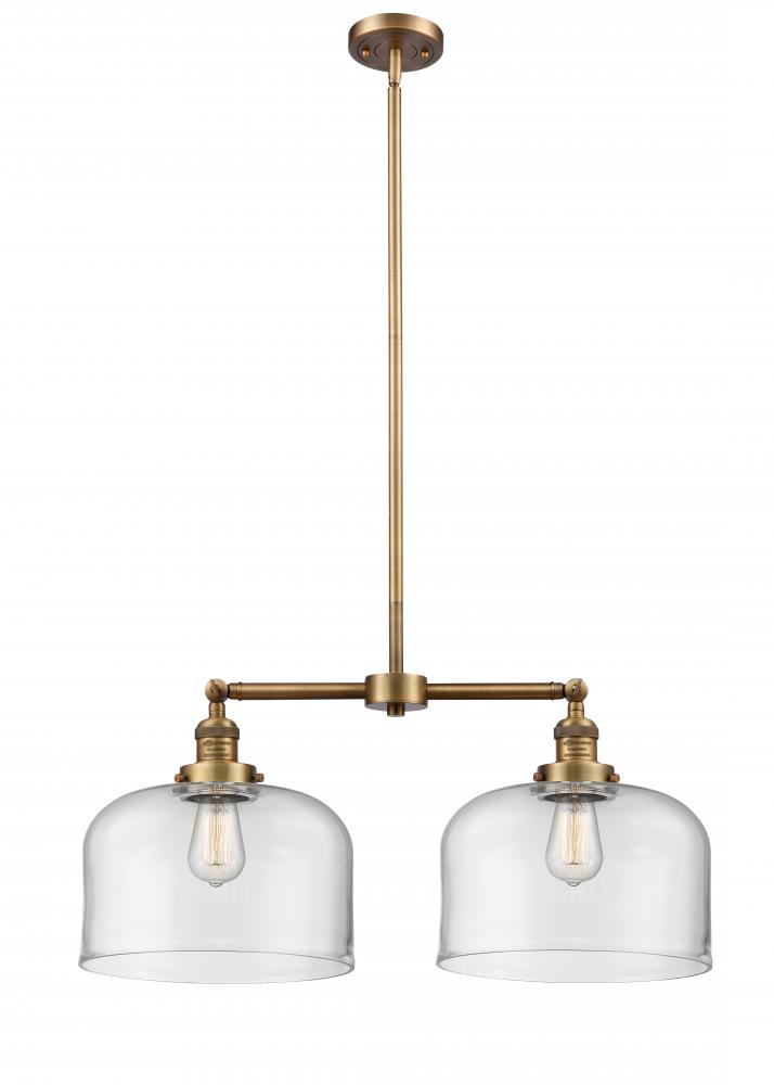 Bell - 2 Light - 21 inch - Brushed Brass - Stem Hung - Adjustable Island Light
