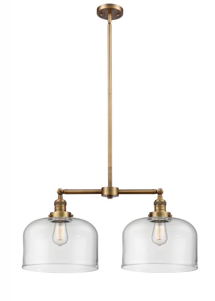 Bell - 2 Light - 21 inch - Brushed Brass - Stem Hung - Adjustable Island Light