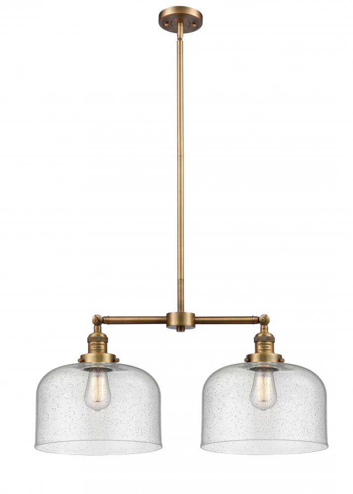 Bell - 2 Light - 21 inch - Brushed Brass - Stem Hung - Adjustable Island Light