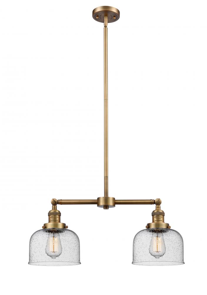 Bell - 2 Light - 21 inch - Brushed Brass - Stem Hung - Adjustable Island Light