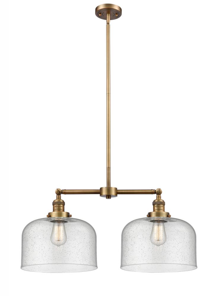 Bell - 2 Light - 21 inch - Brushed Brass - Stem Hung - Adjustable Island Light
