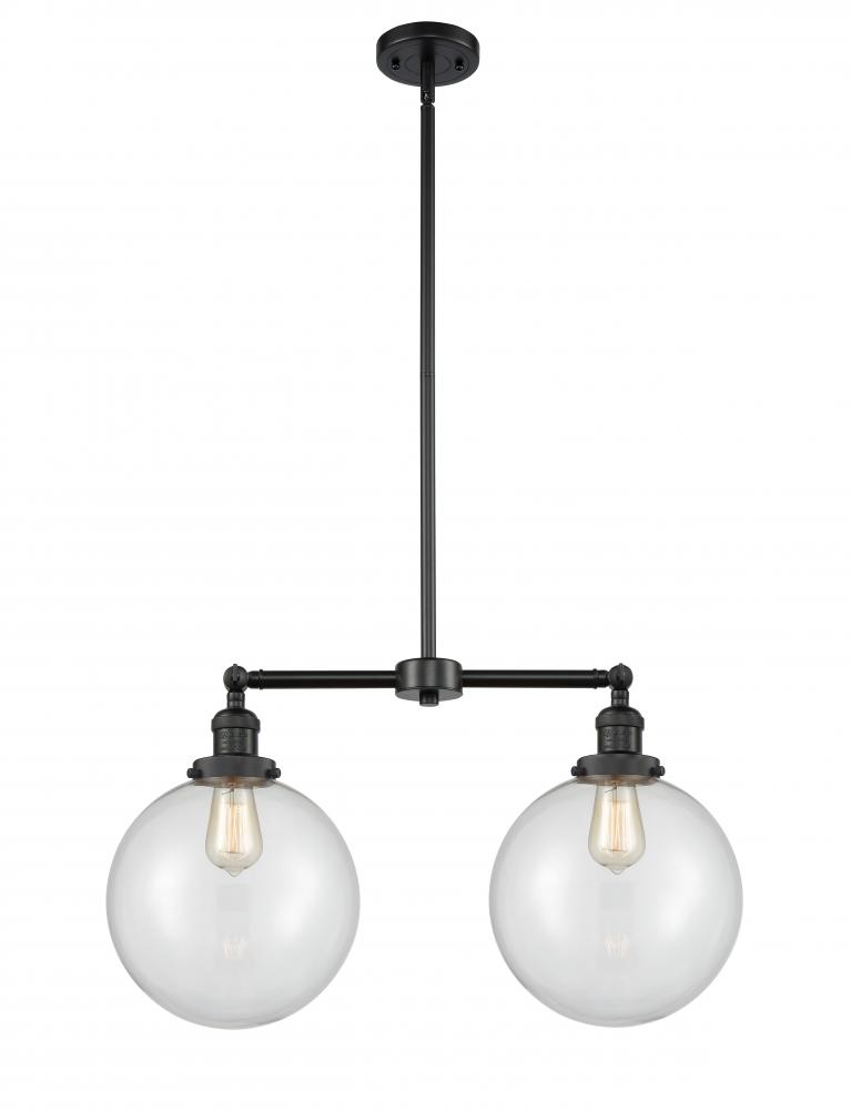 Beacon - 2 Light - 25 inch - Matte Black - Stem Hung - Adjustable Island Light