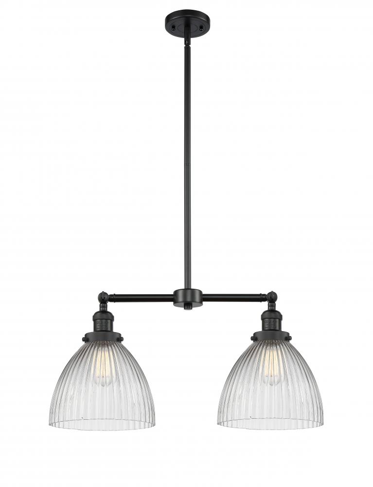 Seneca Falls - 2 Light - 21 inch - Matte Black - Stem Hung - Adjustable Island Light