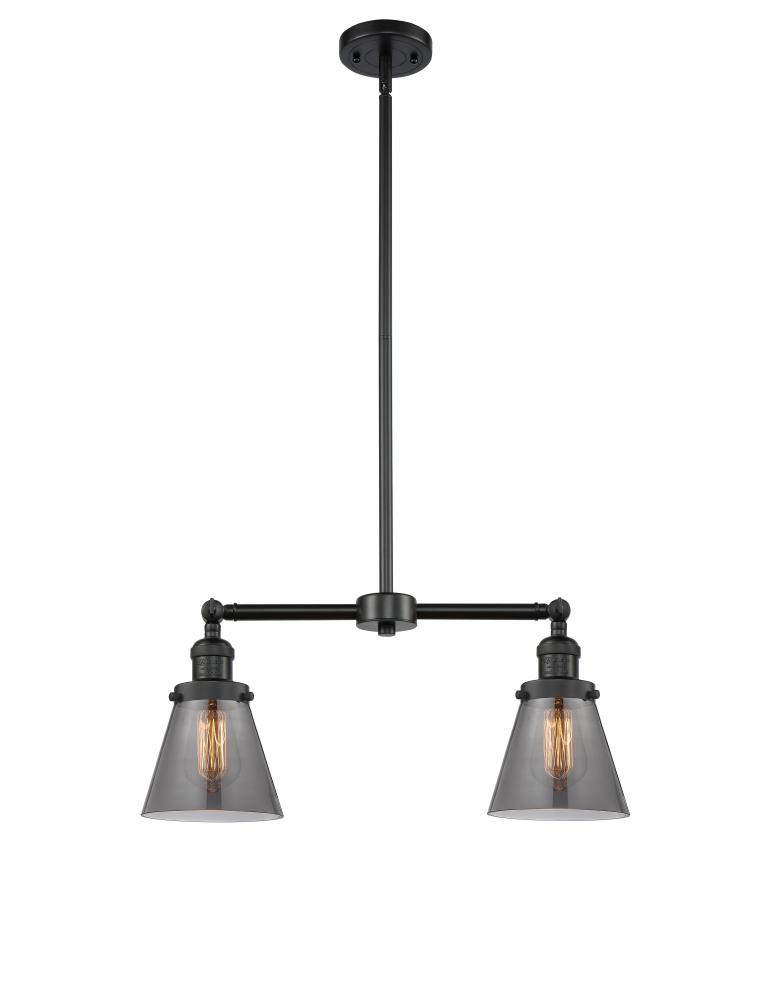 Cone - 2 Light - 21 inch - Matte Black - Stem Hung - Adjustable Island Light