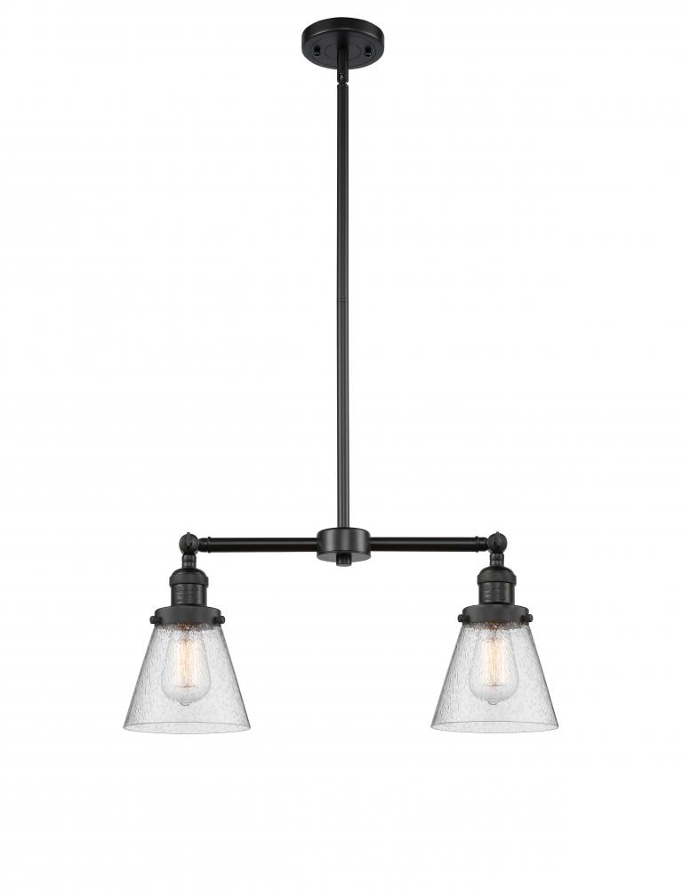 Cone - 2 Light - 21 inch - Matte Black - Stem Hung - Adjustable Island Light