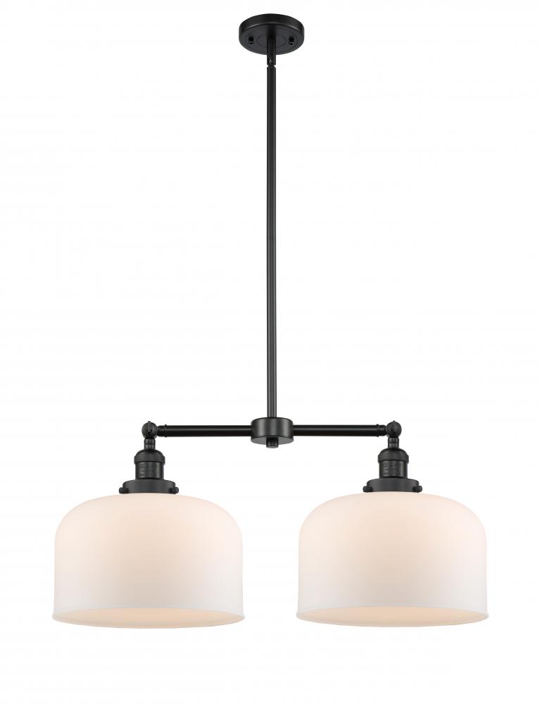Bell - 2 Light - 21 inch - Matte Black - Stem Hung - Adjustable Island Light