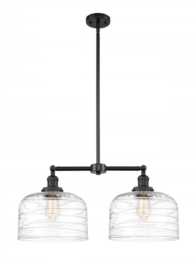 Bell - 2 Light - 21 inch - Matte Black - Stem Hung - Adjustable Island Light