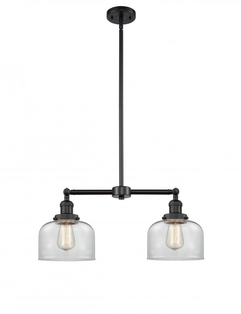 Bell - 2 Light - 21 inch - Matte Black - Stem Hung - Adjustable Island Light