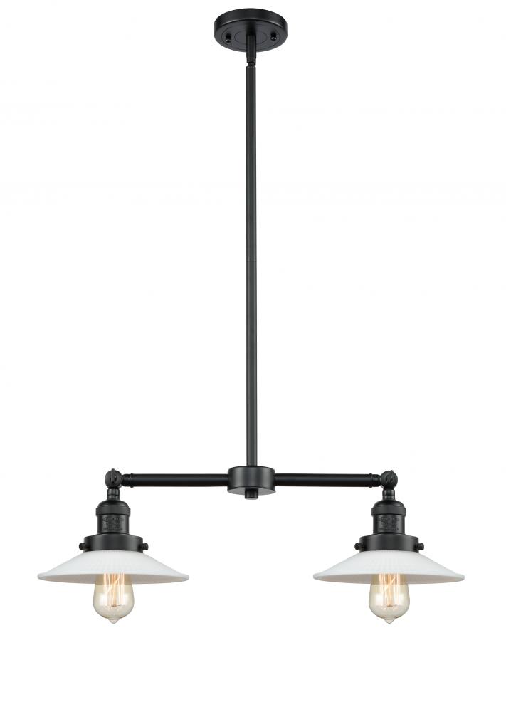 Halophane - 2 Light - 21 inch - Oil Rubbed Bronze - Stem Hung - Adjustable Island Light