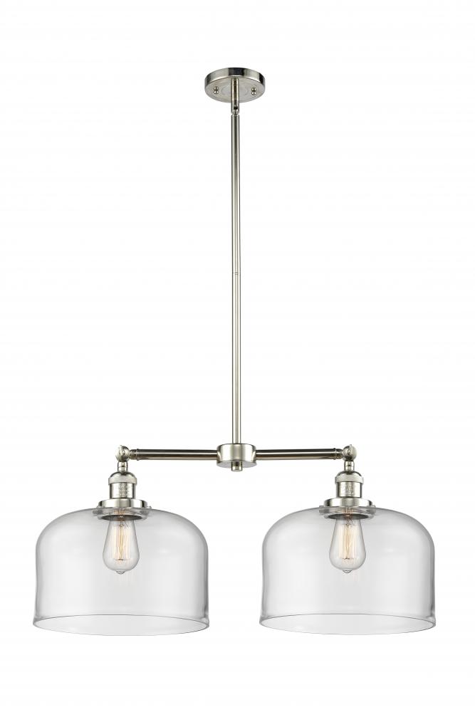 Bell - 2 Light - 21 inch - Polished Nickel - Stem Hung - Adjustable Island Light