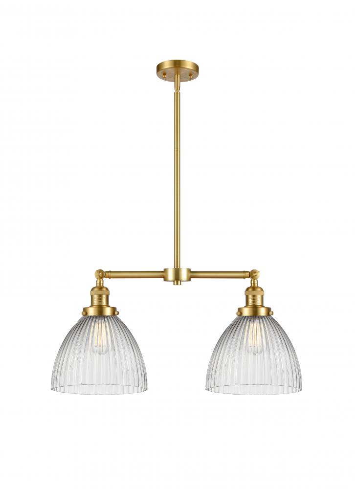 Seneca Falls - 2 Light - 21 inch - Satin Gold - Stem Hung - Adjustable Island Light
