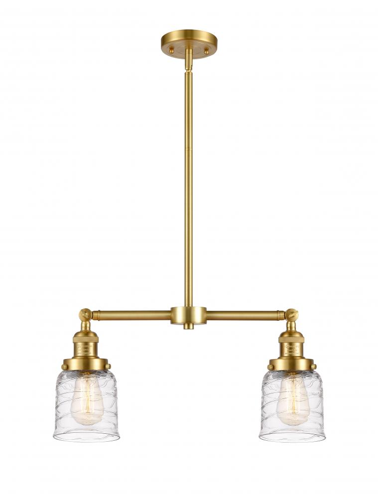 Bell - 2 Light - 21 inch - Satin Gold - Stem Hung - Adjustable Island Light