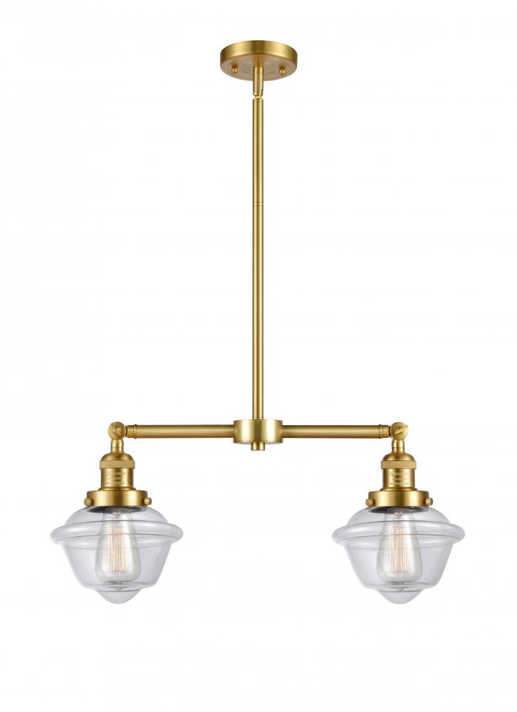 Oxford - 2 Light - 24 inch - Satin Gold - Stem Hung - Adjustable Island Light