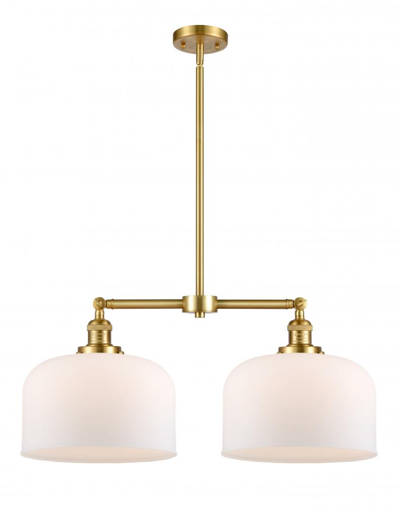 Bell - 2 Light - 21 inch - Satin Gold - Stem Hung - Adjustable Island Light
