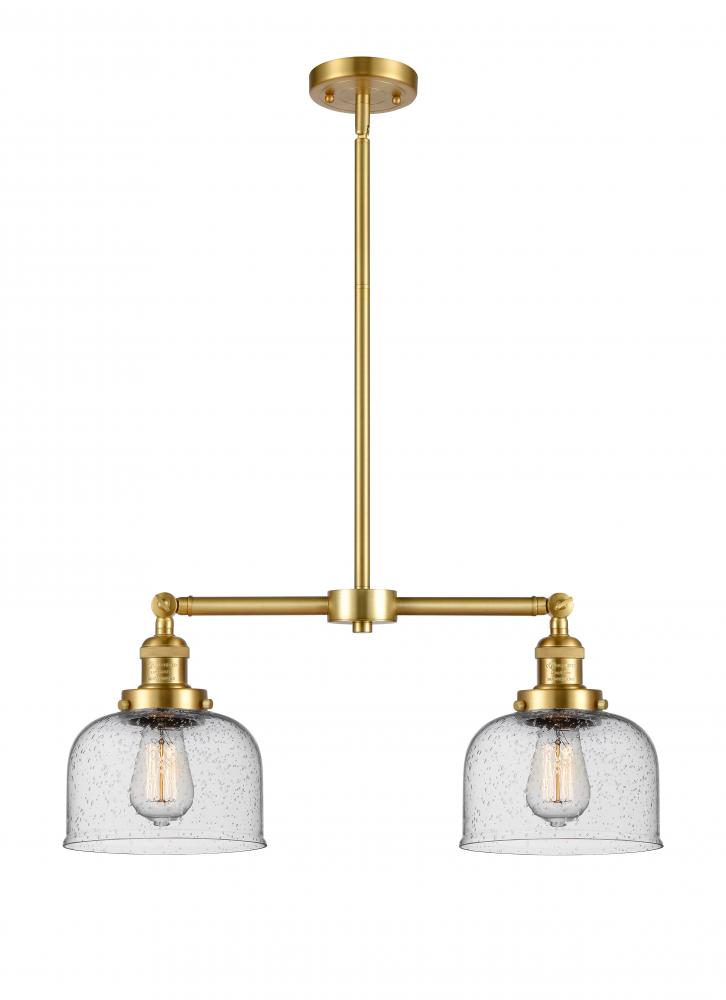 Bell - 2 Light - 21 inch - Satin Gold - Stem Hung - Adjustable Island Light