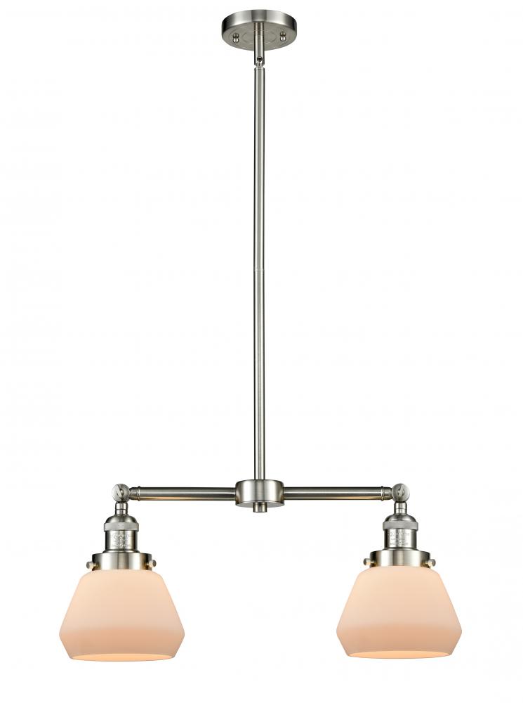 Fulton - 2 Light - 21 inch - Brushed Satin Nickel - Stem Hung - Adjustable Island Light