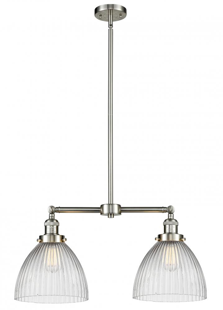 Seneca Falls - 2 Light - 21 inch - Brushed Satin Nickel - Stem Hung - Adjustable Island Light