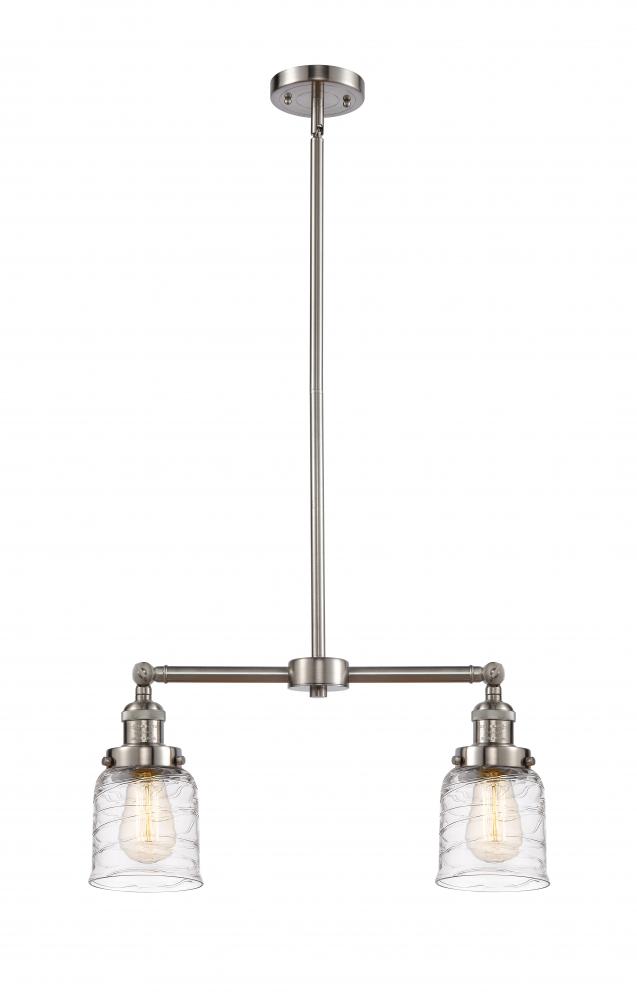 Bell - 2 Light - 21 inch - Brushed Satin Nickel - Stem Hung - Adjustable Island Light