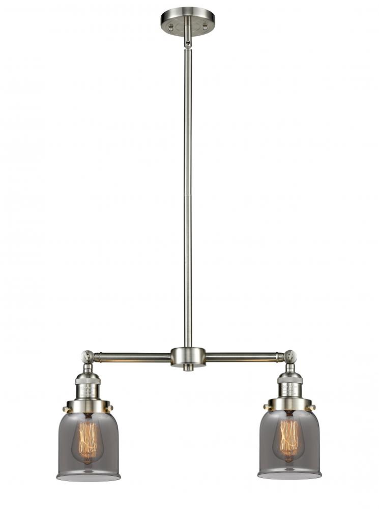 Bell - 2 Light - 21 inch - Brushed Satin Nickel - Stem Hung - Adjustable Island Light