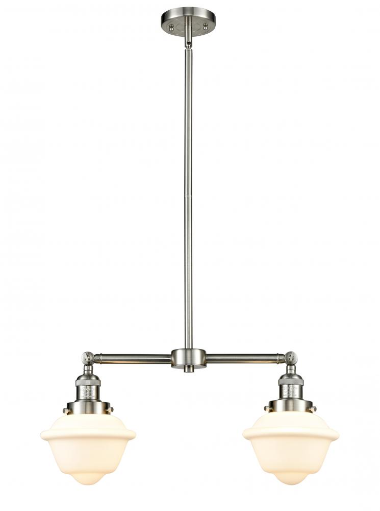 Oxford - 2 Light - 24 inch - Brushed Satin Nickel - Stem Hung - Adjustable Island Light