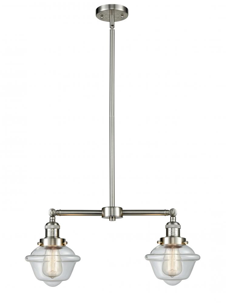Oxford - 2 Light - 24 inch - Brushed Satin Nickel - Stem Hung - Adjustable Island Light