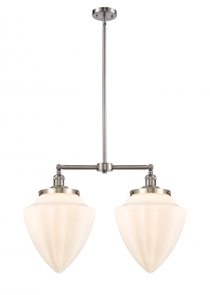 Bullet - 2 Light - 24 inch - Brushed Satin Nickel - Stem Hung - Adjustable Island Light