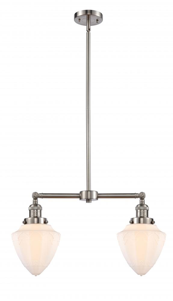 Bullet - 2 Light - 24 inch - Brushed Satin Nickel - Stem Hung - Adjustable Island Light