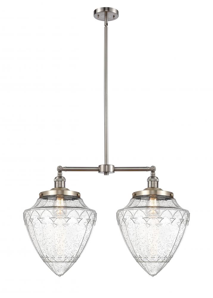 Bullet - 2 Light - 24 inch - Brushed Satin Nickel - Stem Hung - Adjustable Island Light