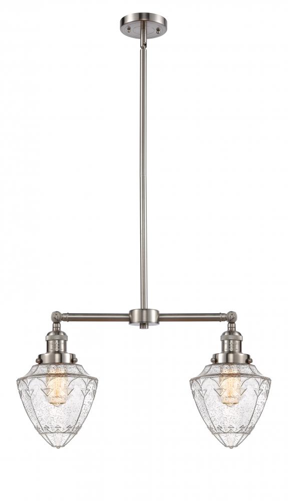 Bullet - 2 Light - 24 inch - Brushed Satin Nickel - Stem Hung - Adjustable Island Light