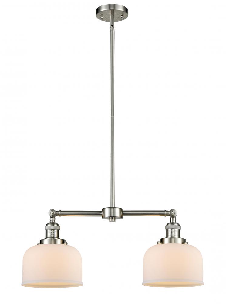 Bell - 2 Light - 21 inch - Brushed Satin Nickel - Stem Hung - Adjustable Island Light