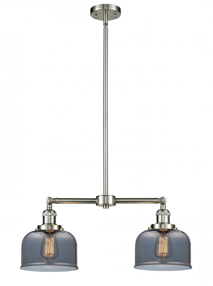 Bell - 2 Light - 21 inch - Brushed Satin Nickel - Stem Hung - Adjustable Island Light