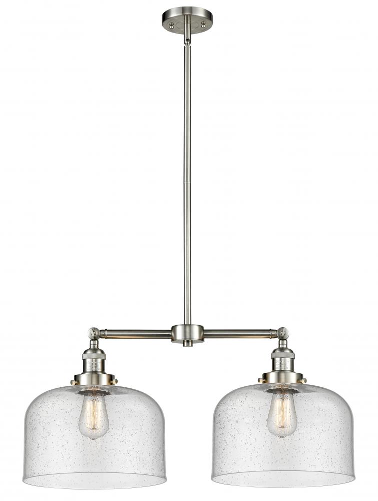 Bell - 2 Light - 21 inch - Brushed Satin Nickel - Stem Hung - Adjustable Island Light