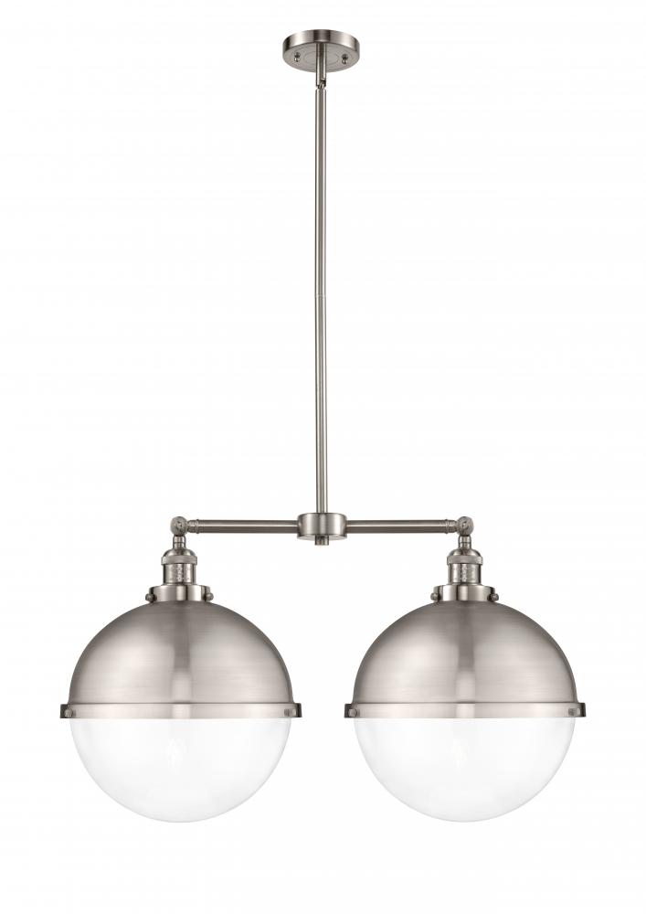 Hampden - 2 Light - 18 inch - Brushed Satin Nickel - Stem Hung - Adjustable Island Light