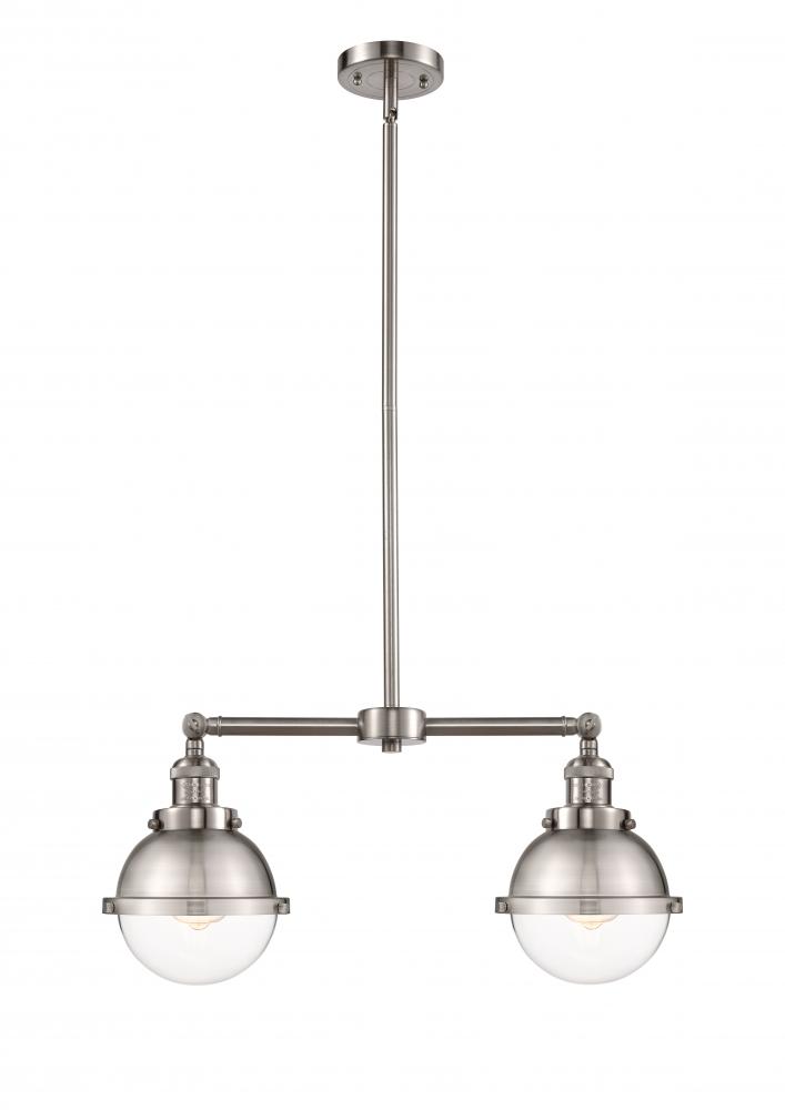 Hampden - 2 Light - 18 inch - Brushed Satin Nickel - Stem Hung - Adjustable Island Light