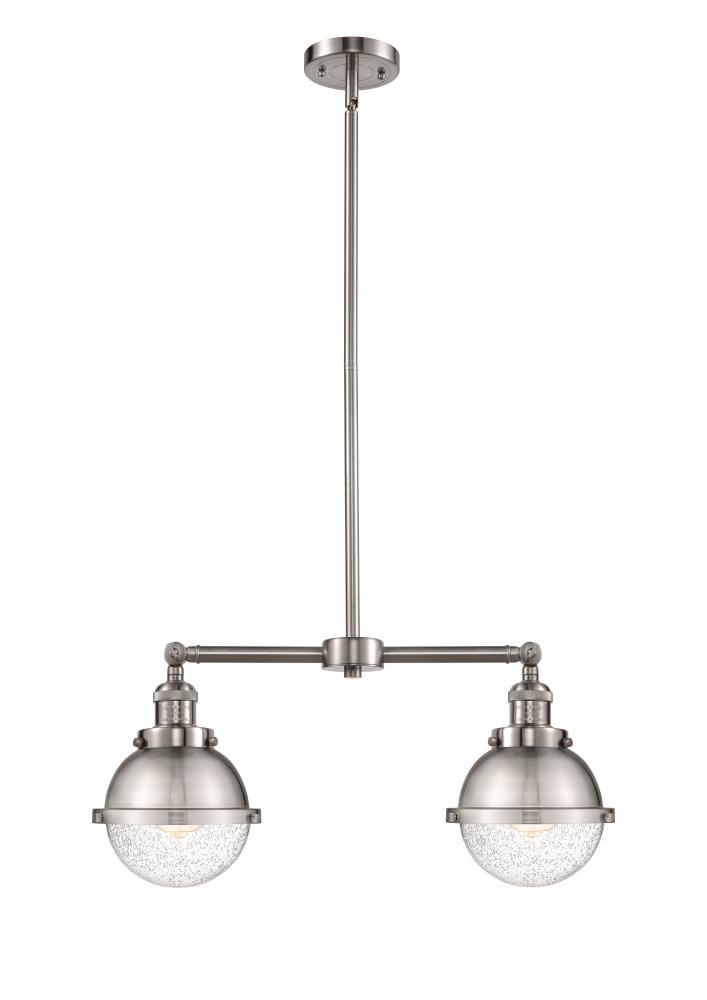 Hampden - 2 Light - 18 inch - Brushed Satin Nickel - Stem Hung - Adjustable Island Light